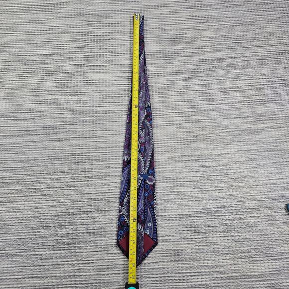 Stafford Mens 100% Silk Neck Tie Multicolor Paisley - Picture 6 of 8